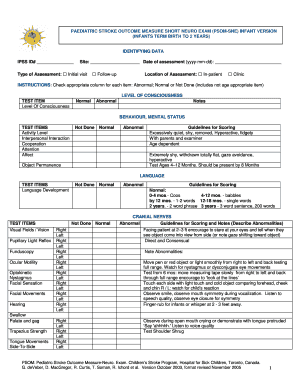 Pediatric Stroke Outcome Measure PDF  Form