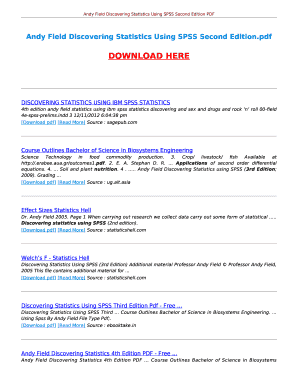 Discovering Statistics Using Spss Andy Field 5th Edition PDF  Form