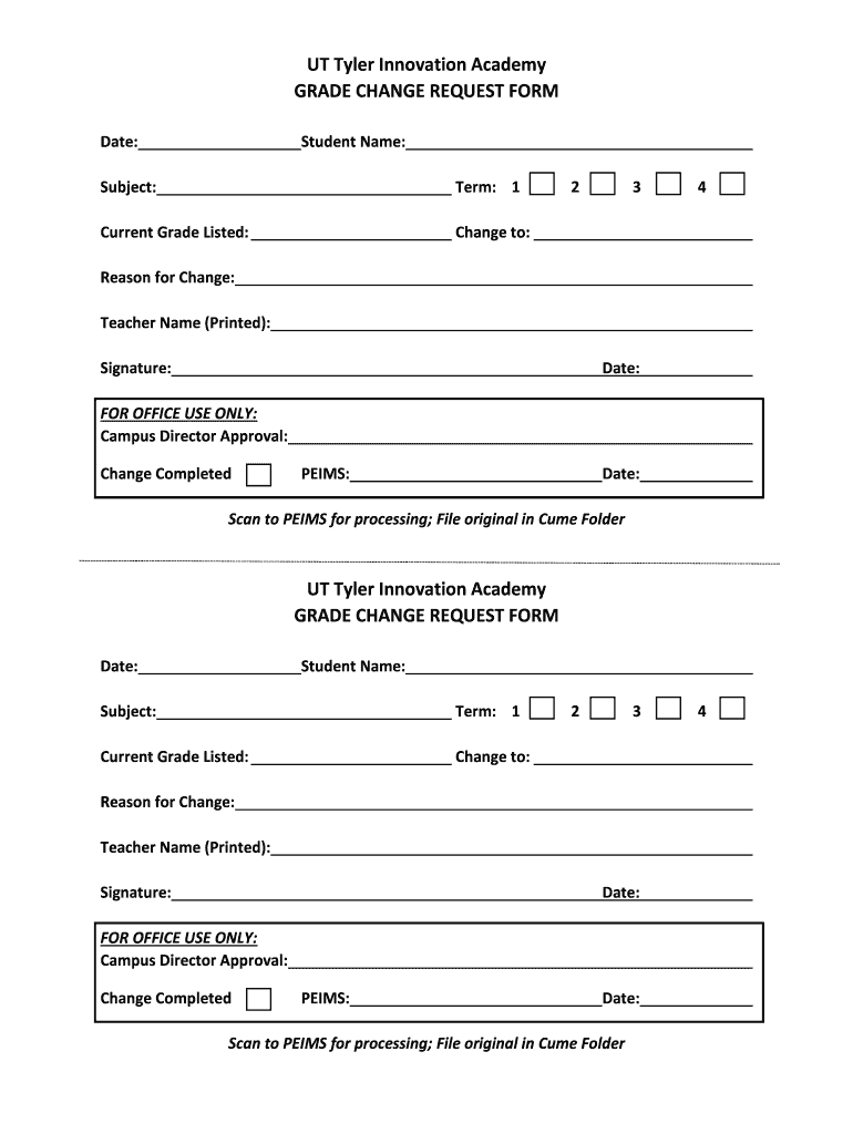 Grade Change Form