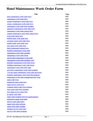 Hotel Maintenance Request Form