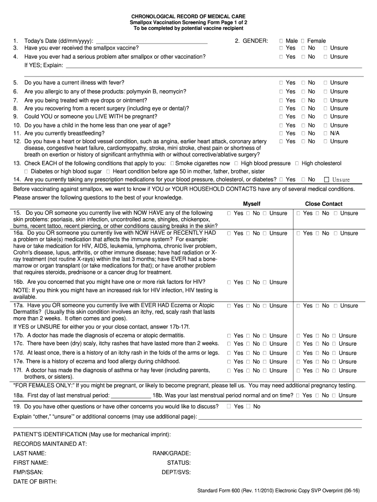  Care Standard Form 2010-2024
