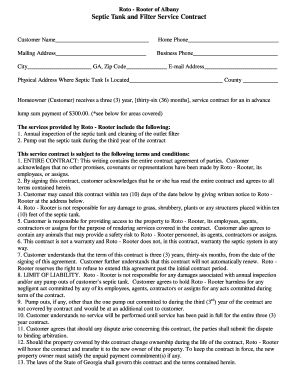 Septic Tank and Filter Service Contract Aaaconcrete  Form