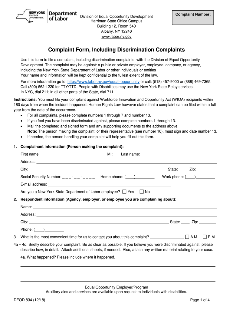  Complaint Information Form Complaint Information Form 2018-2024