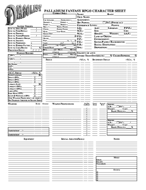 Palladium Fantasy Rpg 2nd Edition PDF  Form