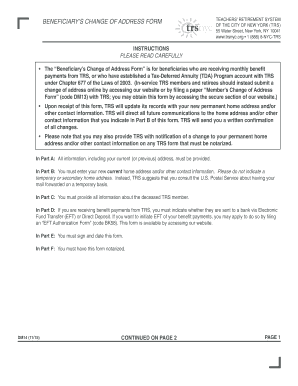 Beneficiary&#039;s Change of Address Form Code DM14 Form Trsnyc