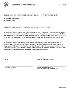 FORM 40 SC LABOR PROVISION CERTIFICATION DOC Nycgovparks