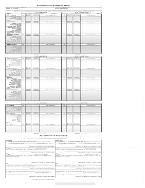 Accommodation Inspection Report  Form