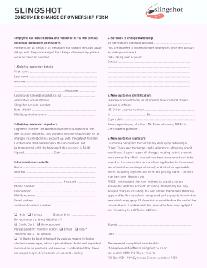 Slingshot Change Ownership Form - Fill Out and Sign Printable PDF Template  | signNow
