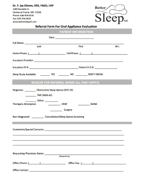 Download Referral Form Sleep Apnea