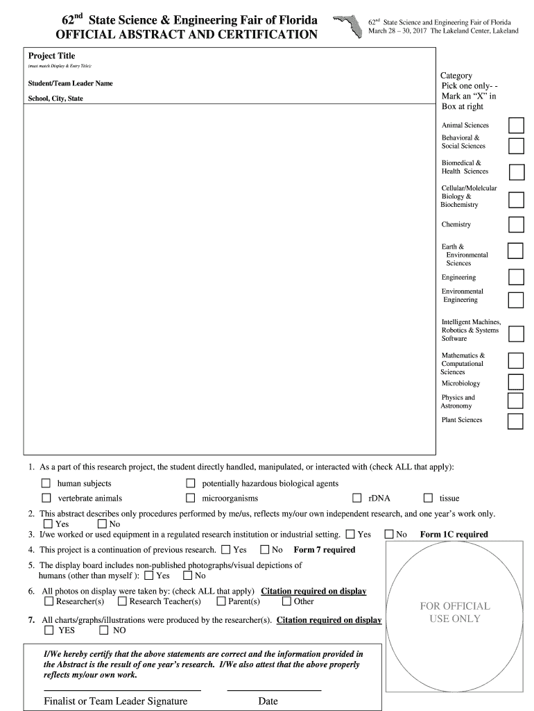 Official Abstract Form