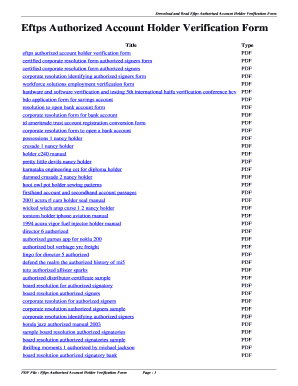 Eftps Authorized Account Holder Verification Form