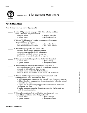 Chapter 30 Test Form a