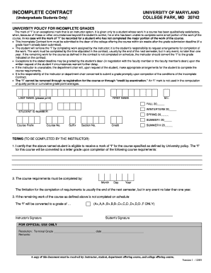 Umd Incomplete  Form