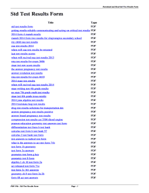 Fillable Std Results Form