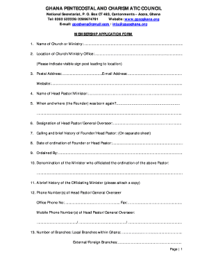 Ghana Pentecostal and Charismatic Council Constitution PDF  Form