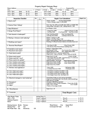 Multifamily Inspection Checklist  Form
