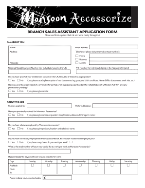Accessorize Application Form