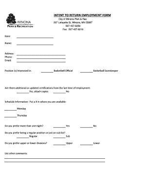 Intent to Return Application Form for BB Xlsx