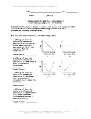 Porosity and Permeability Worksheet Answers  Form