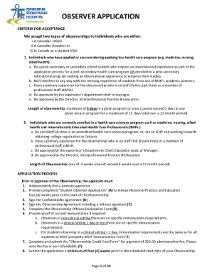  Non StudentClinical Observer Application Cover Sheet Seton Cds Seton 2015-2024