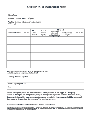 Corretto Shipper VGM Declaration Form Leonardi Group it