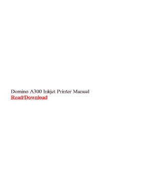 Domino A300 Manual PDF  Form