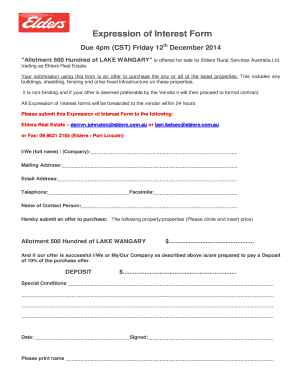  Expression of Interest Form Cdn2 Eldersrealestate Com Au 2014