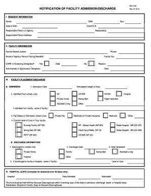  MS 2126 NOTIFICATION of FACILITY ADMISSIONDISCHARGE 2016