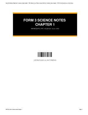 Combined Science Notes PDF Form 3