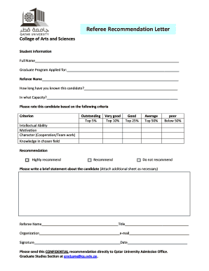 University College Recommendation Letter Sample  Form
