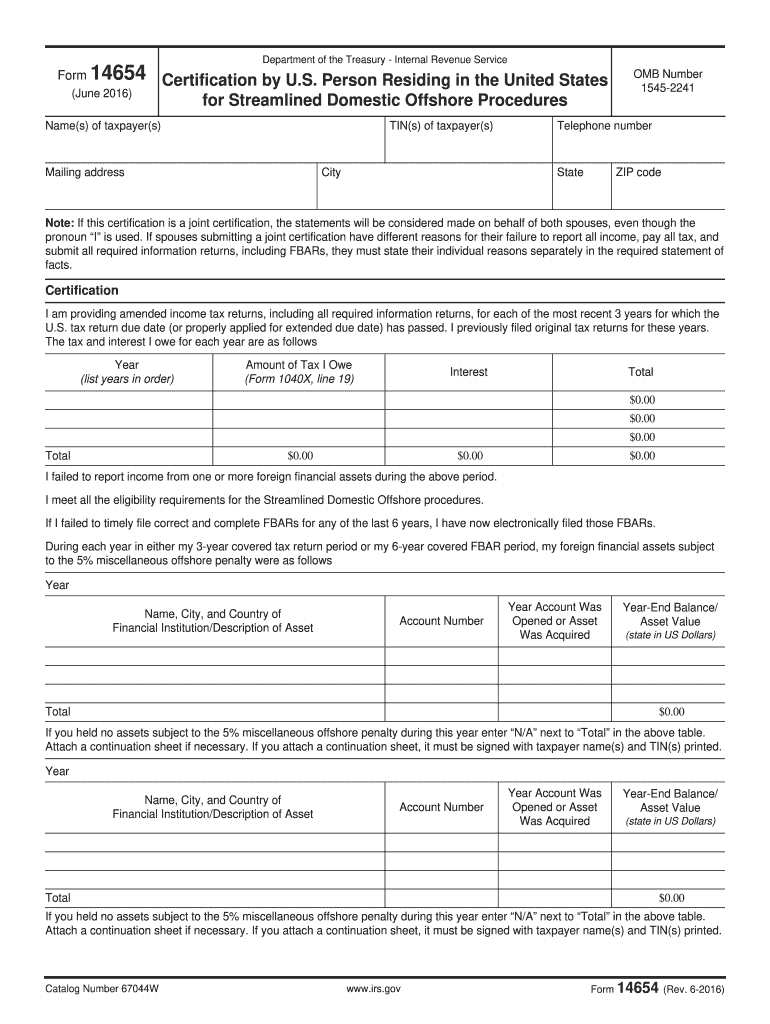  14654  Form 2016