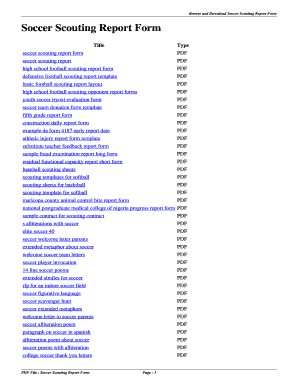 Soccer Scouting Report PDF  Form