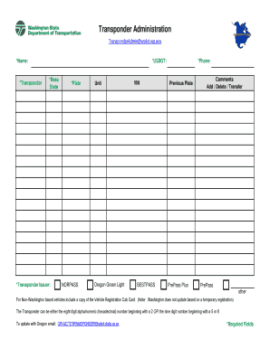 Norpass Transponder  Form