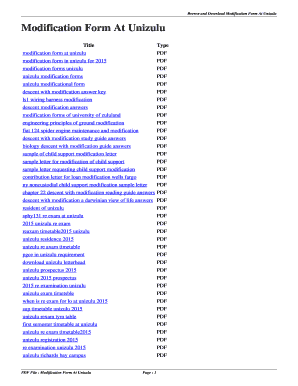 Unizulu Modification Form