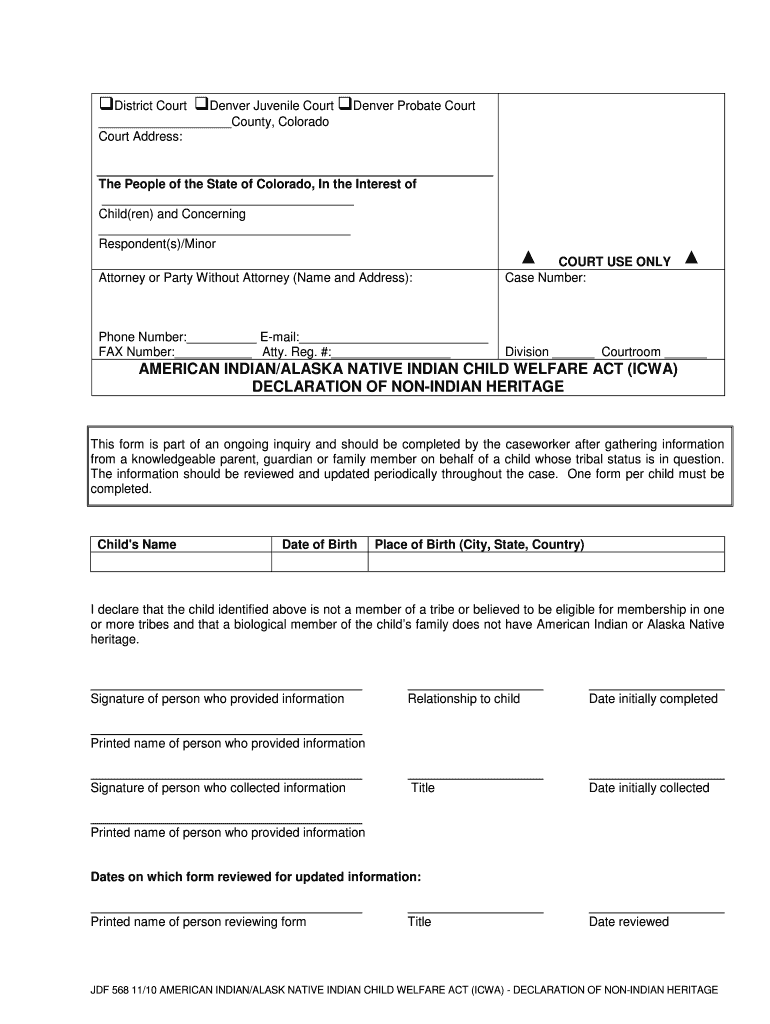 AMERICAN INDIANALASKA NATIVE INDIAN CHILD WELFARE ACT Courts State Co  Form