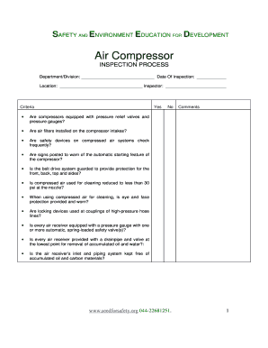 Get and Sign Air Compressor Checklist  Form