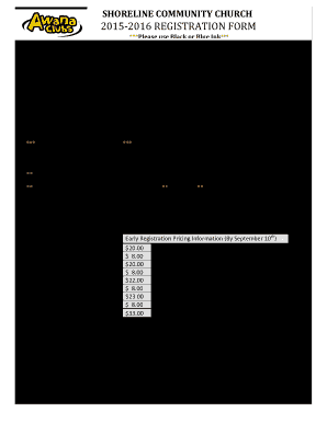  Awana Record Keeping Forms 2016-2024