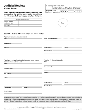 Judicial Review Form T480