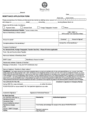 Meezan Bank Pay Order Form