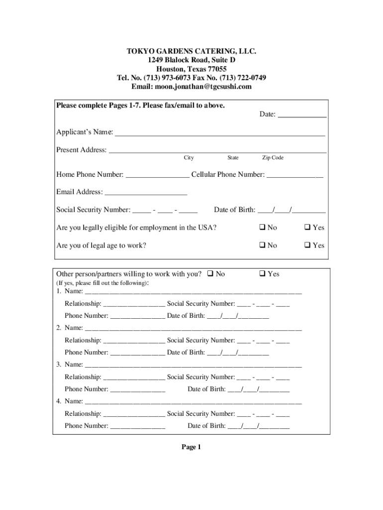 Get and Sign Tgc Sushi 2014-2022 Form