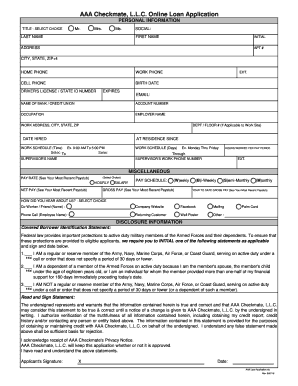 Aaa Checkmate Application  Form
