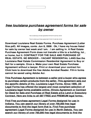 For Sale by Owner Purchase Agreement PDF  Form