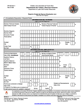 Registro Estatal De Nuevos Empleados  Form