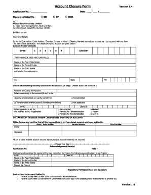 Motilal Oswal Closure Form