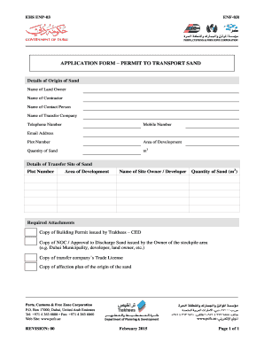  Sand Application Form 2015