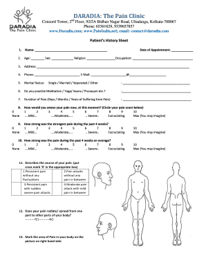 Daradia Pain Clinic  Form