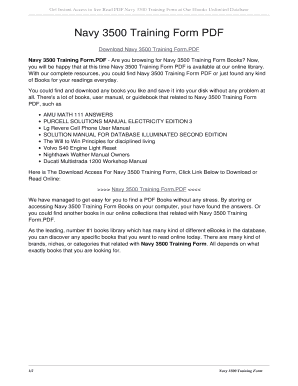 Navy 3500 Training Muster PDF  Form