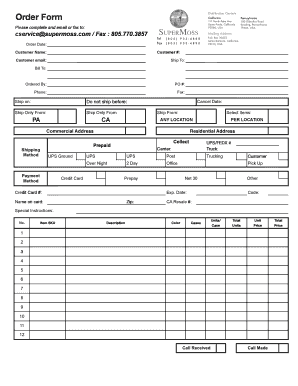 Order Form SuperMoss