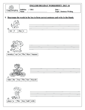 I Rearrange the Words in the Box to Form Correct Sentence Thepupil