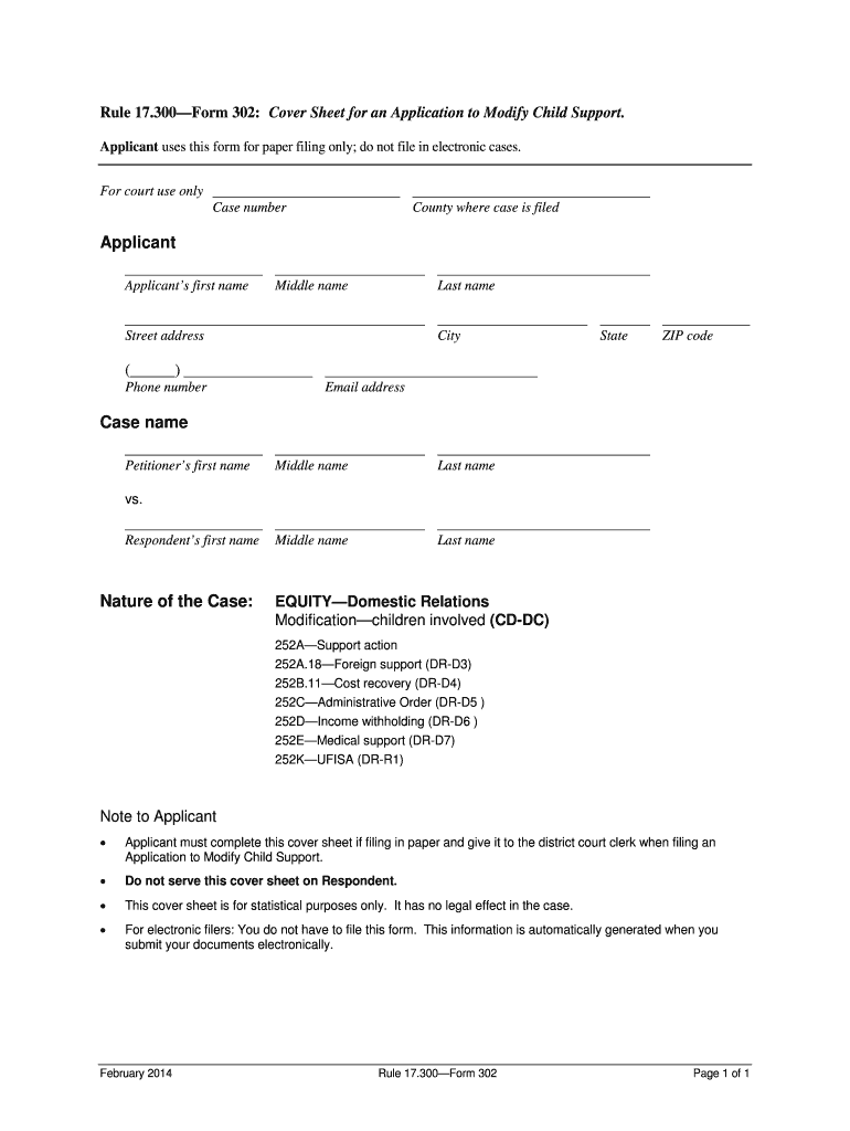 Get and Sign Cover Sheet Child Support  Form